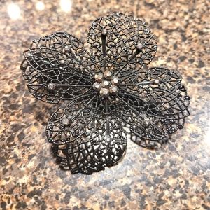 Black Metal and Silver Dazzle Hair Clip